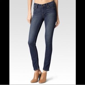 Paige Dark Wash Peg Skinny Jeans